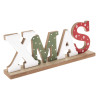 Vianočné dekorácie Nápis XMAS, drevený