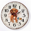 Nástenné hodiny Vintage psík, 33 cm